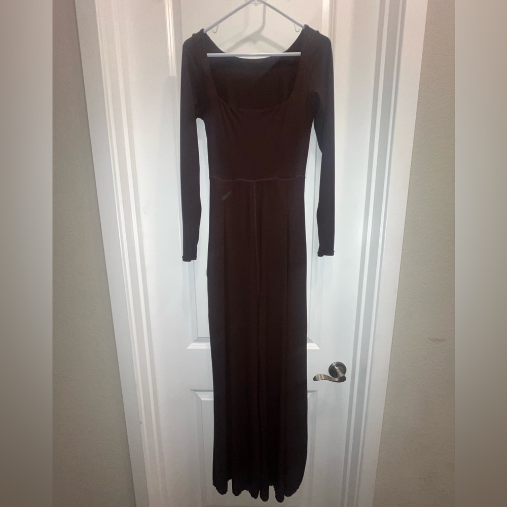 POPFLEX Go with the flow long sleeve brown jumpsuit women’s medium